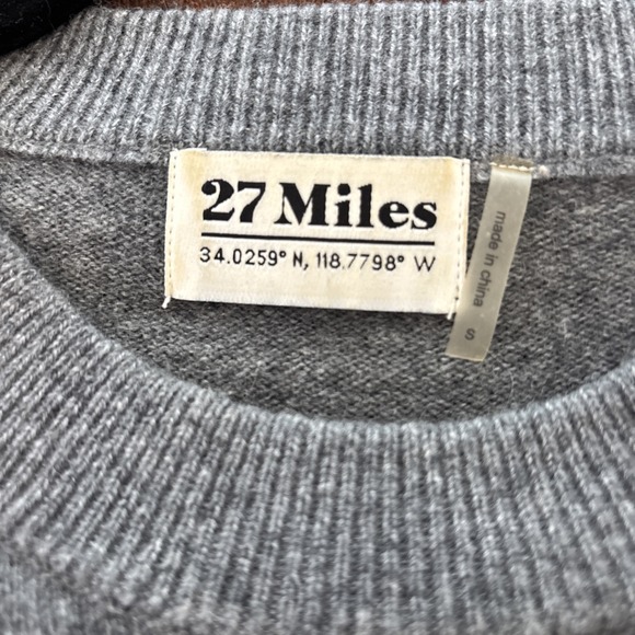 27 Miles Malibu Revolve Blakely Sweater Charcoal Camel Spice 100% Cashmere - Picture 10 of 12